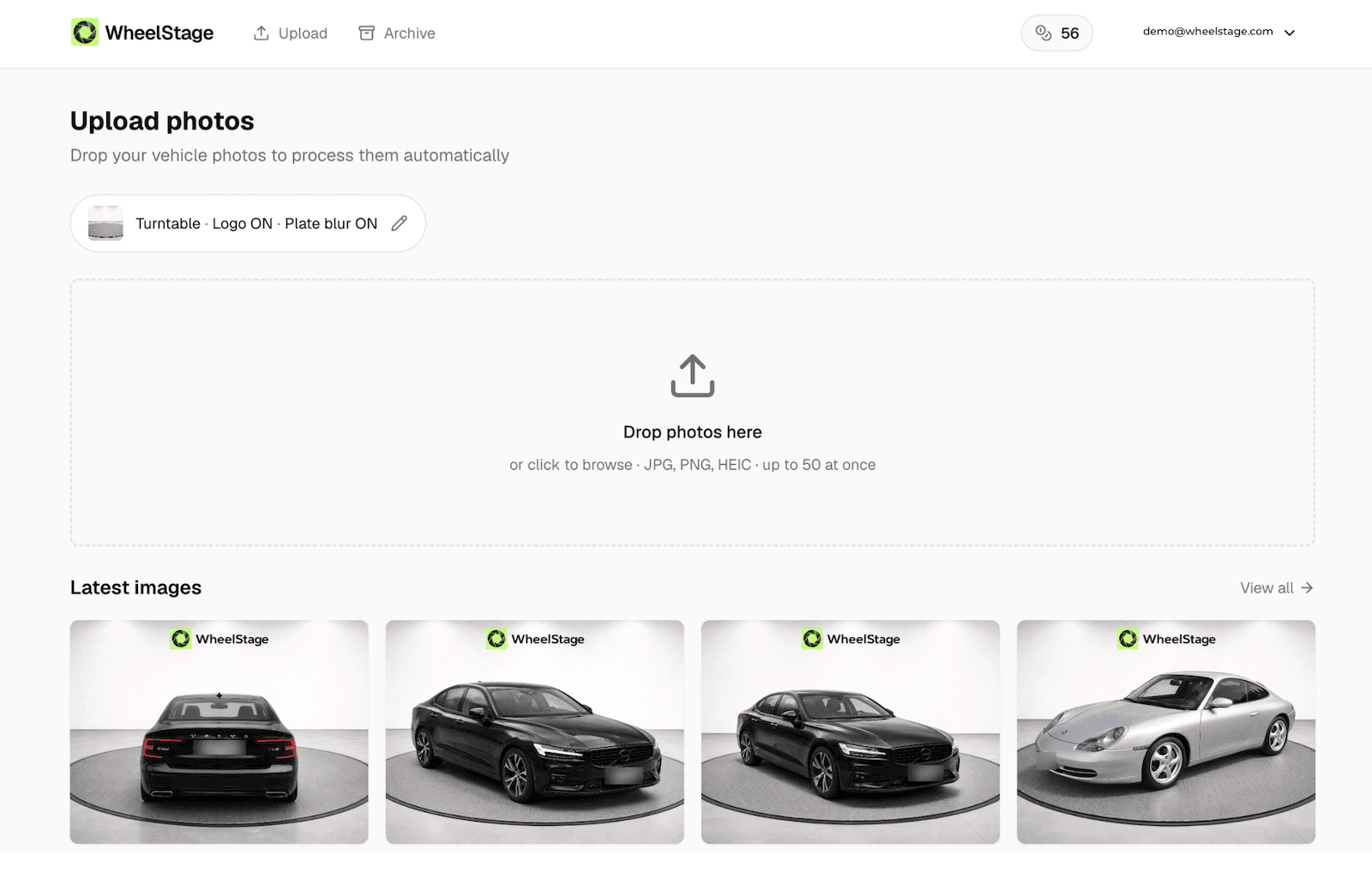 WheelStage dashboard interface